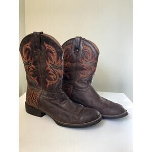 Justin square toe cowboy work boots